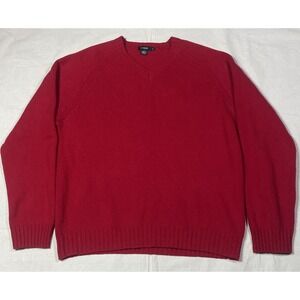 J Crew Sweater Pullover Red Lambswool Men's M Preppy Heritage Old Money